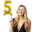 balon foliowy cyfra 5 stojaca zloty godan 29 dgt