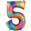 balon foliowy cyfra 5 teczowy amscan 34 dgt