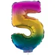 balon foliowy cyfra 5 teczowy funny fashion 16 dgt