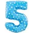 balon foliowy cyfra 5 w gwiazdki niebieski jix 18 dgt