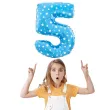 balon foliowy cyfra 5 w gwiazdki niebieski jix 18 dgt