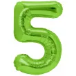 balon foliowy cyfra 5 zielone jabluszko partypal 39 dgt