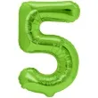 balon foliowy cyfra 5 zielone jabluszko partypal 39 dgt