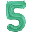 balon foliowy cyfra 5 zielony mat folat 34 dgt