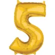 balon foliowy cyfra 5 zloty amscan 26 dgt