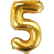balon foliowy cyfra 5 zloty partydeco 14 dgt