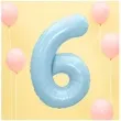 balon foliowy cyfra 6 blekitny partydeco 34 dgt