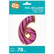 balon foliowy cyfra 6 ciasteczko godan 31 dgt
