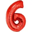 balon foliowy cyfra 6 czerwony funny fashion 40 dgt