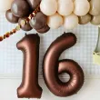 balon foliowy cyfra 6 dekoracja na urodziny brazowy matowy 34 dgt
