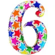 balon foliowy cyfra 6 gwiazdki betallic 40 dgt