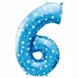 balon foliowy cyfra 6 gwiazdki niebieski godan 26 dgt