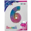 balon foliowy cyfra 6 holo teczowy grabo 40 dgt