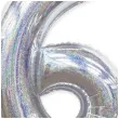 balon foliowy cyfra 6 holograficzna srebrny partypal 40 dgt