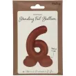 balon foliowy cyfra 6 mat stojaca braz czekoladowy folat 28 dgt