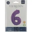 balon foliowy cyfra 6 metaliczny mat fioletowy folat 34 dgt