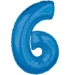 balon foliowy cyfra 6 niebieski amscan 26 dgt