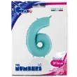 balon foliowy cyfra 6 niebieski pastel grabo 26 dgt