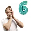 balon foliowy cyfra 6 niebieski tiffany flexmetal 34 dgt