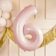 balon foliowy cyfra 6 pastel rozowy jasny partydeco 34 dgt