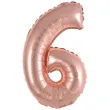 balon foliowy cyfra 6 rozowe zloto 15 dgt