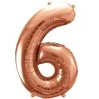 balon foliowy cyfra 6 rozowe zloto partydeco 34 dgt