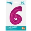 balon foliowy cyfra 6 rozowy ciemny godan 36 dgt