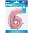 balon foliowy cyfra 6 rozowy jasny godan 45 dgt