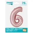 balon foliowy cyfra 6 rozowy matowy godan 30 dgt