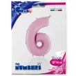 balon foliowy cyfra 6 rozowy pastel grabo 26 dgt