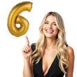 balon foliowy cyfra 6 satynowa zloty godan 14 dgt
