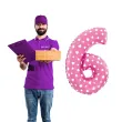 balon foliowy cyfra 6 serca rozowy jasny jix 18 dgt