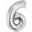 balon foliowy cyfra 6 srebrny godan 34 dgt