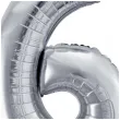 balon foliowy cyfra 6 srebrny partydeco 34 dgt