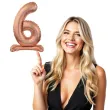 balon foliowy cyfra 6 stojaca rozowe zloto godan 29 dgt
