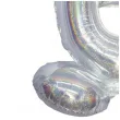 balon foliowy cyfra 6 stojaca srebrny holograficzny godan 28 dgt