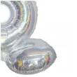 balon foliowy cyfra 6 stojaca srebrny holograficzny godan 28 dgt