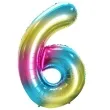 balon foliowy cyfra 6 teczowy godan 34 dgt