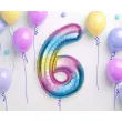 balon foliowy cyfra 6 teczowy godan 34 dgt