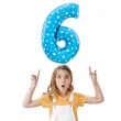 balon foliowy cyfra 6 w gwiazdki niebieski jix 18 dgt