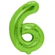 balon foliowy cyfra 6 zielone jabluszko partypal 39 dgt