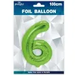 balon foliowy cyfra 6 zielone jabluszko partypal 39 dgt