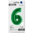 balon foliowy cyfra 6 zielony grabo 14 dgt