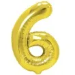 balon foliowy cyfra 6 zloty partypal 16 dgt