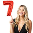 balon foliowy cyfra 7 czerwony funny fashion 40 dgt