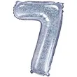balon foliowy cyfra 7 holo srebrny partydeco 14 dgt