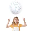 balon foliowy cyfra 7 niebieska transparentny tuban 18 orb