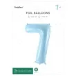 balon foliowy cyfra 7 pastel blekitny partydeco 34 dgt