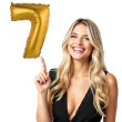 balon foliowy cyfra 7 satynowa zloty godan 14 dgt