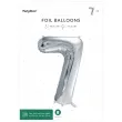 balon foliowy cyfra 7 srebrny partydeco 34 dgt
